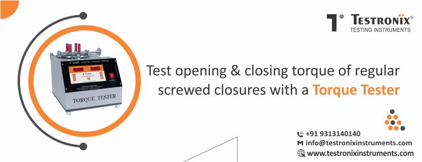 Test opening &amp; closing torque of regular screwed closures with a torque tester