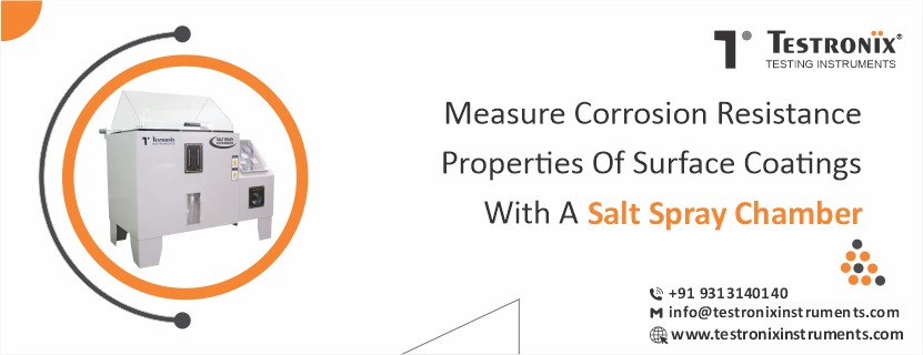 Measure corrosion resistance properties of surface coatings with a salt spray chamber
