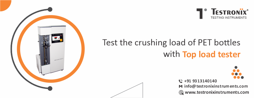 Test the crushing load of PET bottles with Top load tester