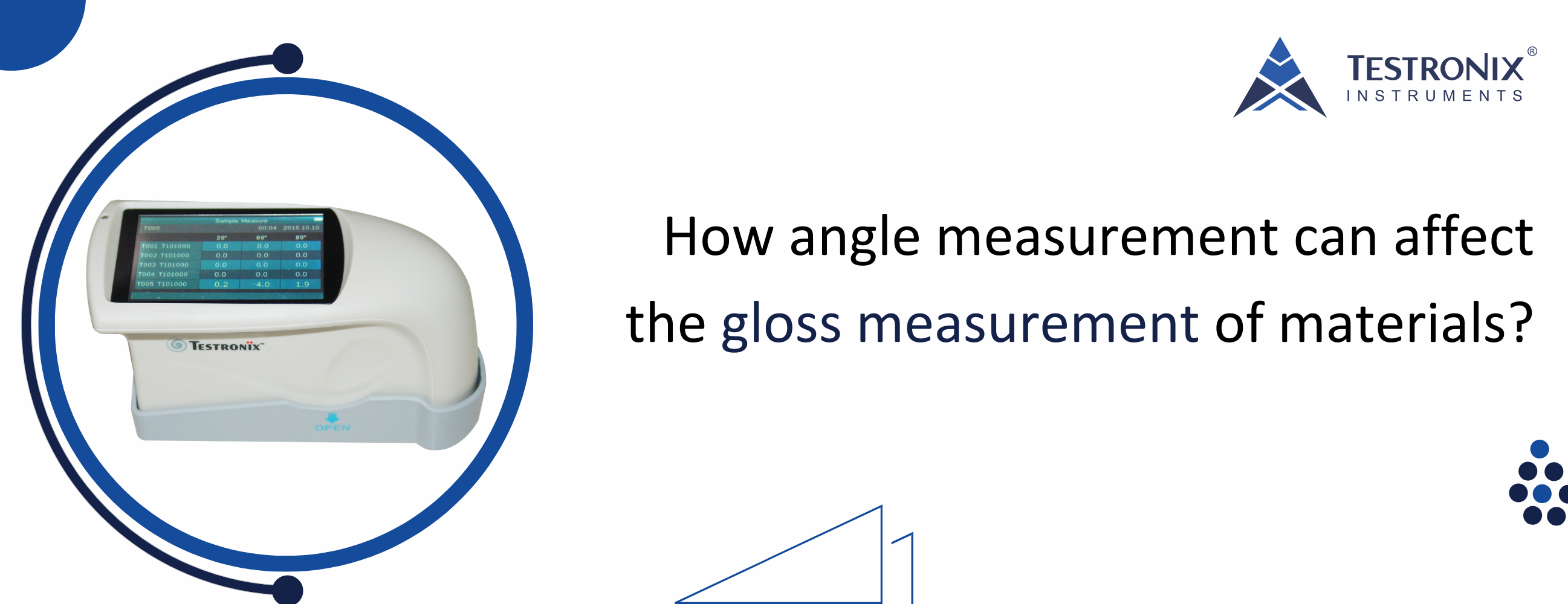 How angle measurement can affect the gloss measurement of materials?