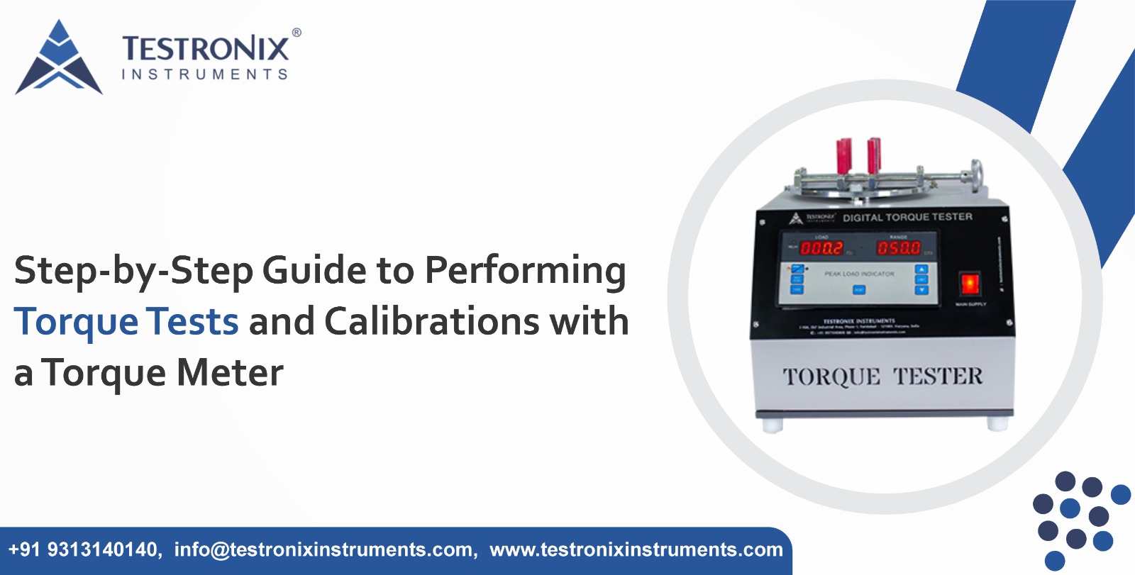 Step-by-step guide to performing torque tests and calibrations with a torque meter